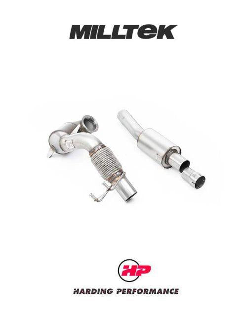 MILLTEK Downpipe VW Polo GTI 2.0 TSI (AW/AE) - Cast Downpipe with Race Cat - Resonated - Fits to OE Cat Back