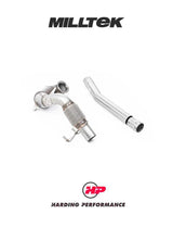 MILLTEK Downpipe VW Polo GTI 2.0 TSI (AW/AE) - Cast Downpipe with Race Cat - Resonated - Fits to OE Cat Back