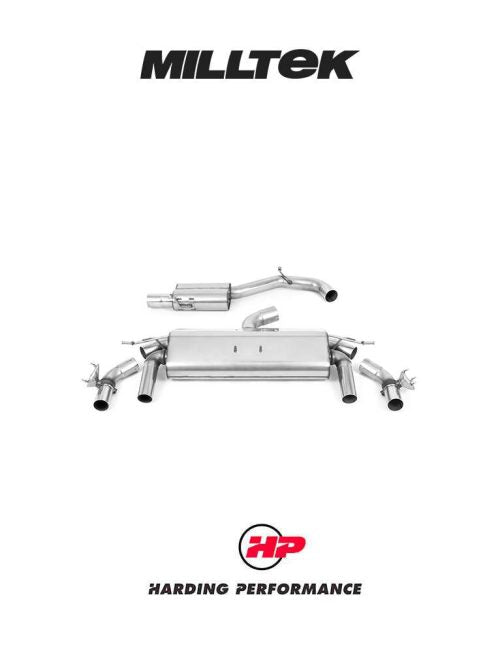 MILLTEK GPF Back – VW T-Roc R - Resonated - EC Approved - Titanium GT-100 Tips
