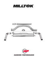 MILLTEK Cat Back – VW Golf MK8/MK8.5 GTI - Race - OE Style (2 Tips) - OE+ Style Cerakote Black Clubsport Ovals (Requires Clubsport Rear Diffuser)