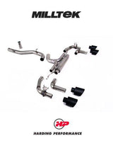 MILLTEK 80mm Cat Back – VW MK8/8.5 Golf R Exhaust - Race (Valved) - Cerakote Black GT-115 Trims