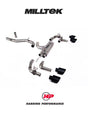 MILLTEK 80mm Cat Back – VW MK8/8.5 Golf R Exhaust - Race (Valved) - Cerakote Black GT-115 Trims