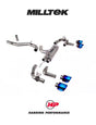 MILLTEK 80mm Cat Back – VW MK8/8.5 Golf R Exhaust - Race (Valved) - Burnt Titanium GT-115 Trims