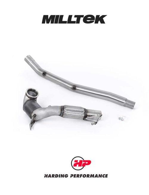 MILLTEK Large Bore Downpipe – VW Golf MK8 R, Tiguan R, T-Roc R, Audi S3 8Y, Cupra Formentor VZx - OE Cat-back - No (Non-OPF/GPF) - 200CPSI Race Cat