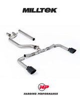 MILLTEK Cat Back – VW Golf MK8/MK8.5 GTI - Race - OE Style (2 Tips) - Cerakote Black GT-115 Tips