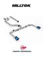 MILLTEK Cat Back – VW Golf MK8/MK8.5 GTI - Race - OE Style (2 Tips) - Burnt / Blue Titanium GT-115 Tips