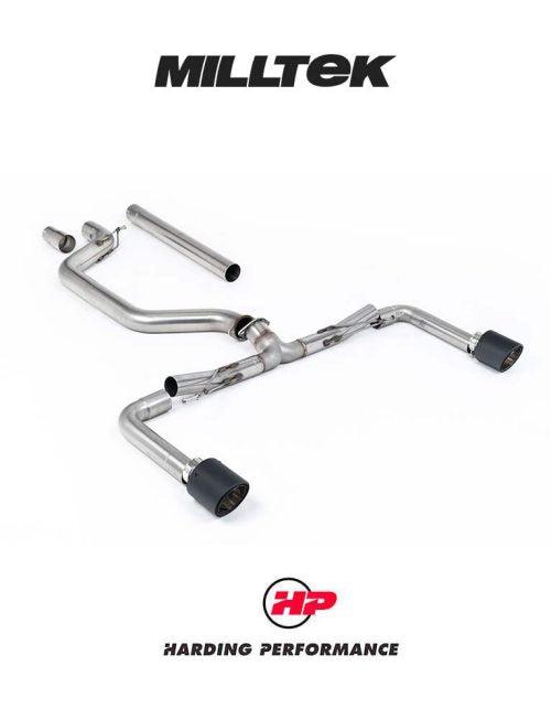 MILLTEK Cat Back – VW Golf MK8/MK8.5 GTI - Race - OE Style (2 Tips) - Carbon Fibre JET-115 Tips