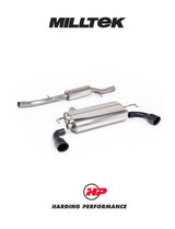MILLTEK Cat-back – VW Golf MK4 R32 - Resonated - V1 - GT-100 Cerakote Black Slash Cut Tips