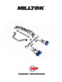 MILLTEK Cat Back – VW Golf MK8/MK8.5 GTI - Race - Golf R Style (4 Tips) - Burnt / Blue Titanium GT-115 Tips