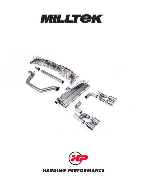 MILLTEK Cat Back – VW Golf MK8/MK8.5 GTI - Non-resonated - Golf R Style (4 Tips) - Polished GT-115 Tips