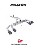 MILLTEK 80mm Cat Back – VW MK8/8.5 Golf R Exhaust - Race (Non-valved) - Carbon Jet-115 Trims