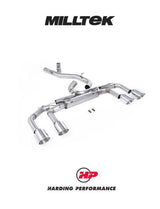 MILLTEK 80mm Cat Back – VW MK8/8.5 Golf R Exhaust - Race (Non-valved) - Polished GT-115 Trims