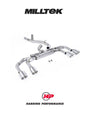 MILLTEK 80mm Cat Back – VW MK8/8.5 Golf R Exhaust - Race (Non-valved) - Polished GT-115 Trims