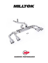 MILLTEK 80mm Cat Back – VW MK8/8.5 Golf R Exhaust - Race (Non-valved) - Titanium GT-115 Trims