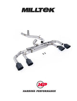 MILLTEK 80mm Cat Back – VW MK8/8.5 Golf R Exhaust - Race (Non-valved) - Cerakote Black GT-115 Trims