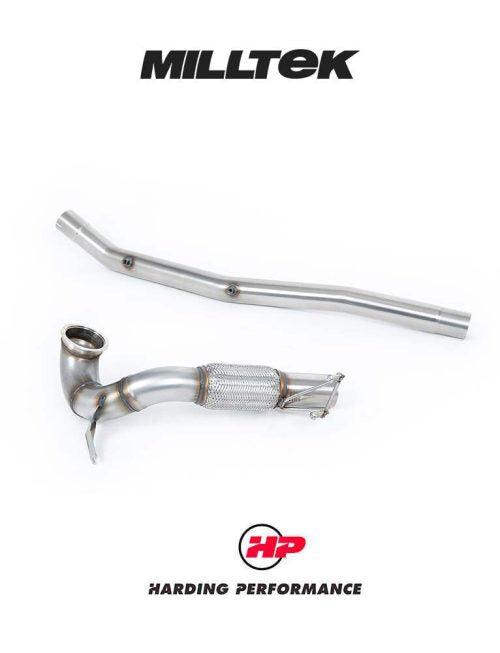 MILLTEK Large Bore Downpipe – VW Golf MK8 R, Tiguan R, T-Roc R, Audi S3 8Y, Cupra Formentor VZx - Milltek Cat Back (3") - Yes (OPF/GPF) - De-cat (Track use only)