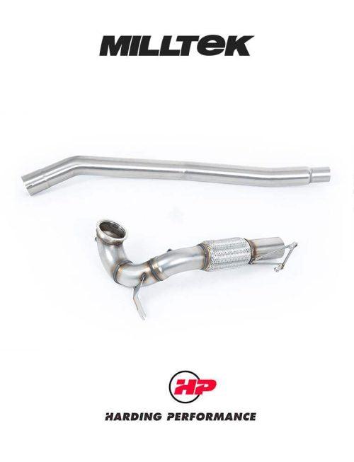 MILLTEK Downpipe – VW Golf MK7/7.5 R/8V S3 - 3.15" (80Mm) - Large-bore Downpipe and De-cat - OE Cat Back