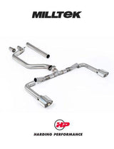 MILLTEK Cat Back – VW Golf MK8/MK8.5 GTI - Race - OE Style (2 Tips) - OE+ Style Polished Clubsport Ovals (Requires Clubsport Rear Diffuser)