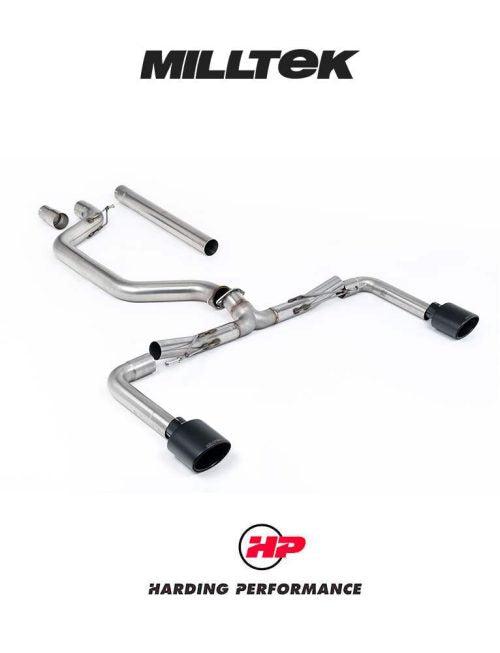 MILLTEK Cat Back – VW Golf MK8/MK8.5 GTI - Race - OE Style (2 Tips) - OE+ Style Cerakote Black Clubsport Ovals (Requires Clubsport Rear Diffuser)