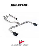 MILLTEK Cat Back – VW Golf MK8/MK8.5 GTI - Race - OE Style (2 Tips) - OE+ Style Cerakote Black Clubsport Ovals (Requires Clubsport Rear Diffuser)