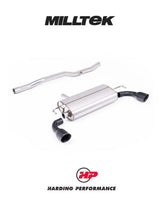 MILLTEK Cat-back – VW Golf MK4 R32 - Non-resonated - V2 - GT-100 Cerakote Black Slash Cut Tips