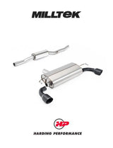 MILLTEK Cat-back – VW Golf MK4 R32 - Resonated - V2 - GT-100 Cerakote Black Slash Cut Tips