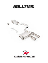 MILLTEK Cat-back – VW Golf MK5 R32 3.2 V6 - V2 3' Valved System - Brushed Titanium GT-100 Tips