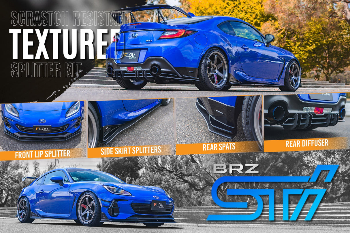 ZD8 BRZ STI Full Lip Splitter Set (TEXTURED BLACK) - ModsDirect