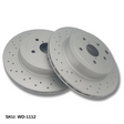 WinmaX WD Performance Sports Drilled Brake Discs Subaru WRX STI VA Yellow 4-pot Rear - ModsDirect