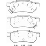 WinmaX W1 REAR Street Performance Brake Pads HONDA Civic IV / V / Accord - ModsDirect