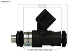 Injector Dynamics ID1050-XDS 34mm Injectors Set of 6 w/14mm Top & 14mm Lower O-Ring- Universal