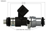 ID1050-XDS Injectors Set of 2, 48mm Length, 14mm Grey Adaptor Top, 14mm Lower O-ring - Can Am Outlander ATV 1000cc