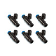 Injector Dynamics ID1050-XDS 48mm Injectors Set of 6 w/14mm Top & 14mm Black Lower Adaptor- Universal
