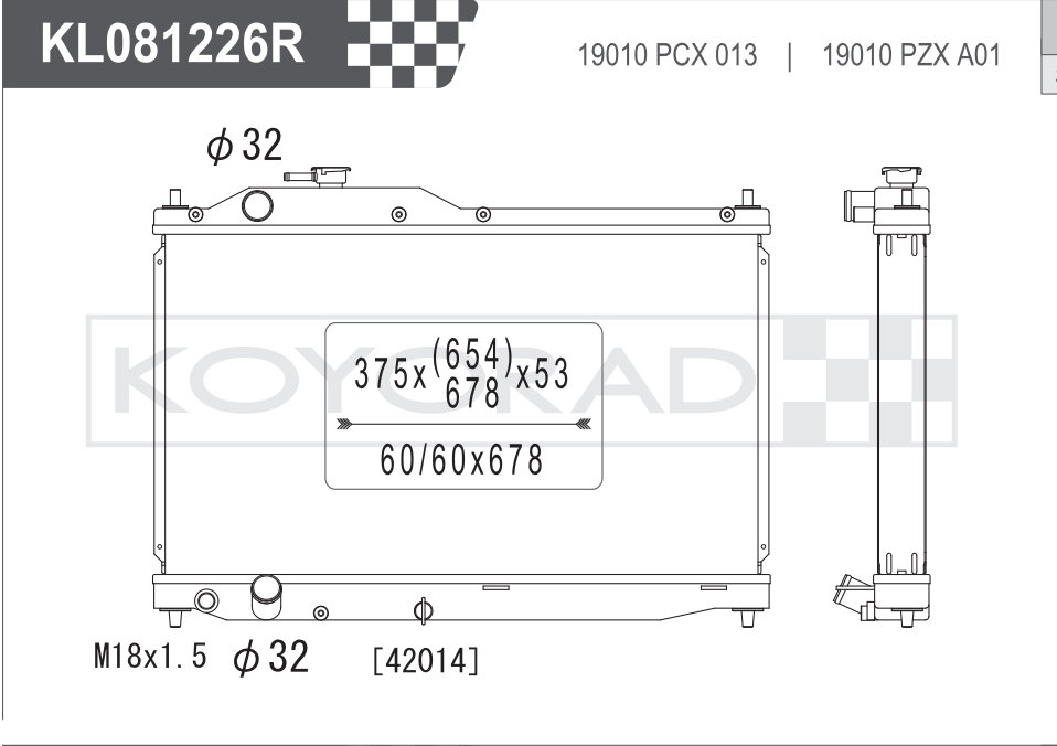 Koyorad Performance Radiator: Honda S2000 AP1 F20C MT 1999-2009