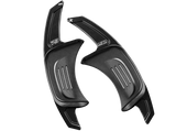 LEYO Motorsport MK7 Golf GTI / R Billet Paddle Shift Extension Gen2, sleek black design, enhances driving experience.