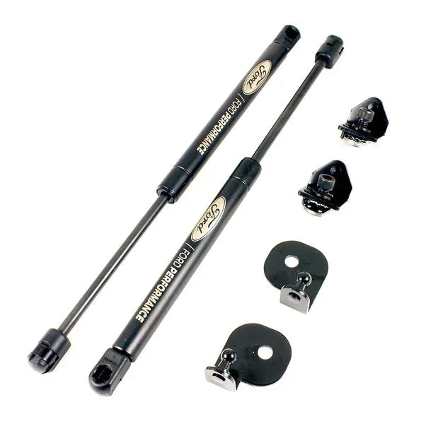 Ford Genuine Hood Strut Kit for Mustang, durable gas struts with branded logos, includes mounting hardware for easy instal...