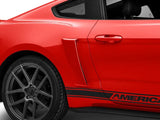 MP CONCEPTS Mustang Side Scoops feature a sleek, aerodynamic design for enhanced style and performance; unpainted finish.