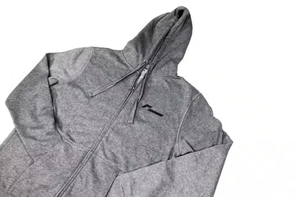 RacingLine Grey Full-Zip Hoodie- XXL
