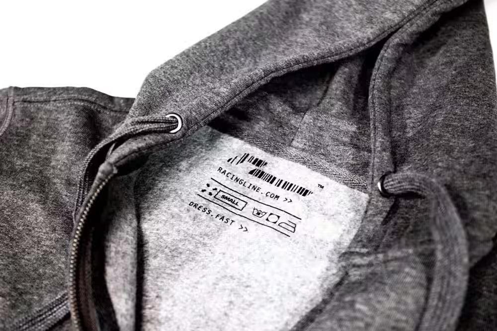 RacingLine Grey Full-Zip Hoodie- XXL