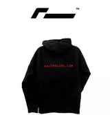 RacingLine Black Hoodie with Red Box Logo- Medium