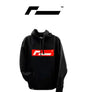 RacingLine Black Hoodie with Red Box Logo- Medium