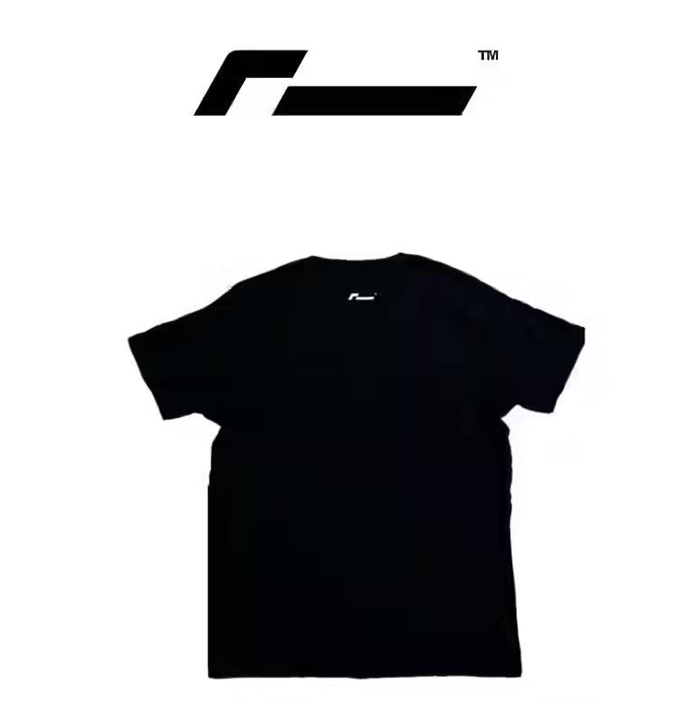 RacingLine Black T-shirt with White Box Logo- Medium